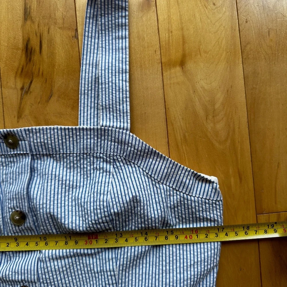 J.‎ crew blue and white striped Button up sleeveless dress